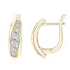 Unique Wedding Jewelry 925 Silver Moissanite 4mm&3mm&2.5mm&2mm U-Shaped Women's Glider Design Hoop Earring for Women