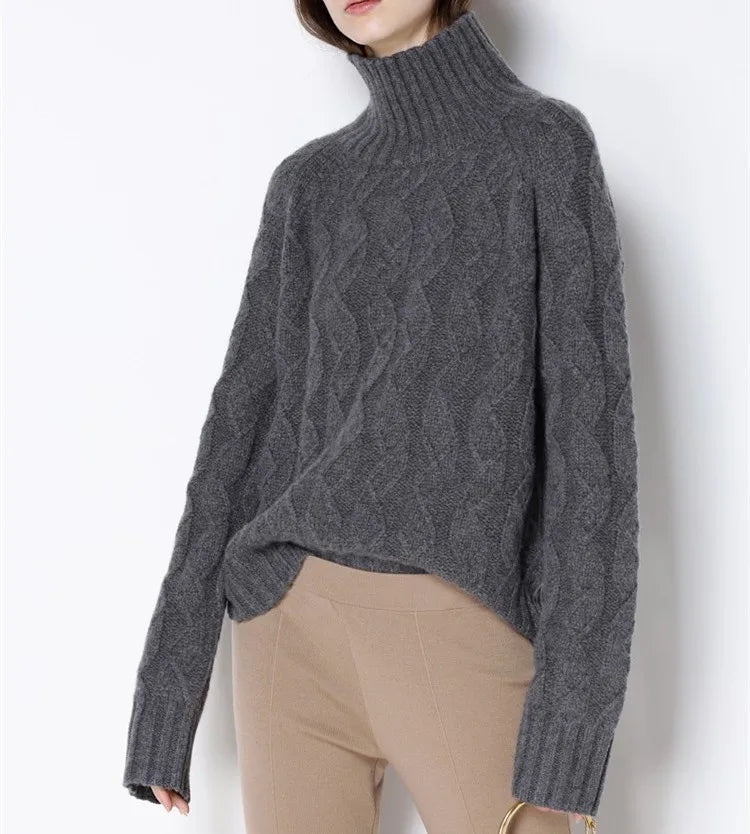Ms Audrey's House Turtleneck Knit Sweater