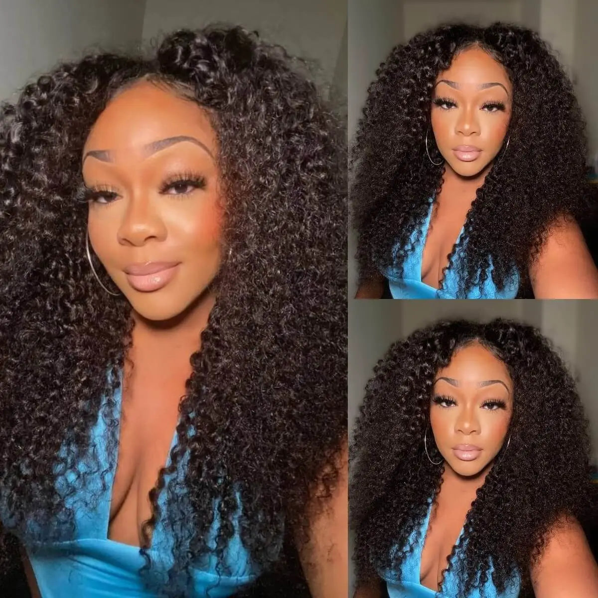 250 Density Kinky Curly V Part 100% Human Hair Wigs For Women No Leave Out Easy Blend Thin Part Lace V Part Wig 30 Inch On Sale