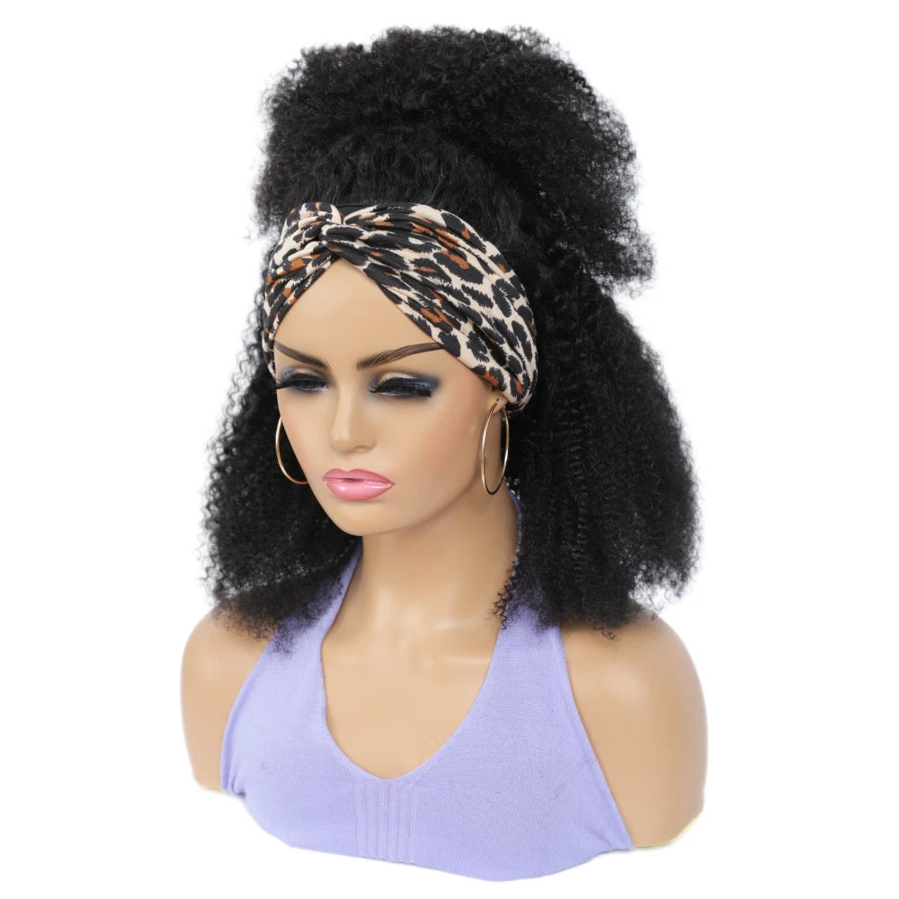 180% Density Afro Kinky Curly Headband Wig Human Hair For Black Women No Glue No Gel Wear Go Brazilian Wigs On Sale Headbands