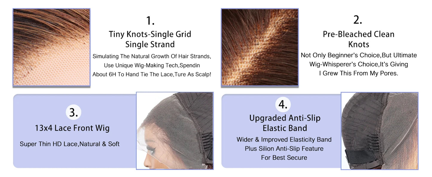 Loose Deep Wave Wig Human Hair Ready To Wear13x4 13x6 Lace Closure Curly Highlight Ombre 4/27 Preplucked Hairline Pre Cut