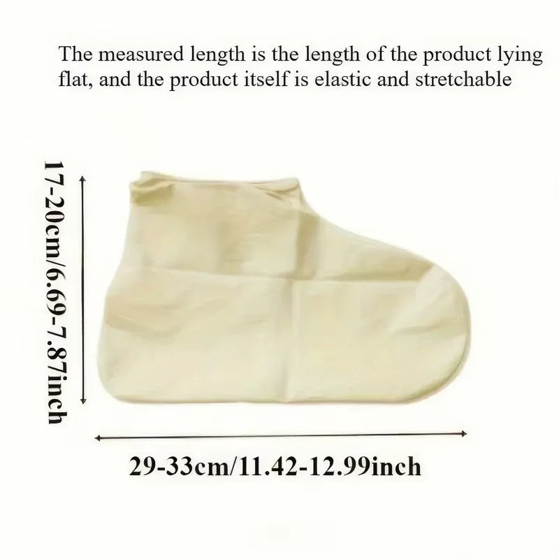 1 Piece of Latex Rain Boots Waterproof Shoe Cover White, Rain Shoe Cover, All Day Comfortable Elastic Fit, Unisex Shoe Cover
