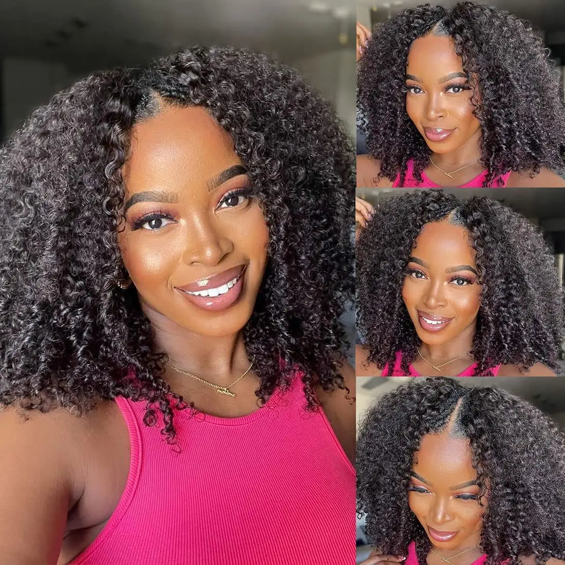 250 Density Kinky Curly V Part 100% Human Hair Wigs For Women No Leave Out Easy Blend Thin Part Lace V Part Wig 30 Inch On Sale