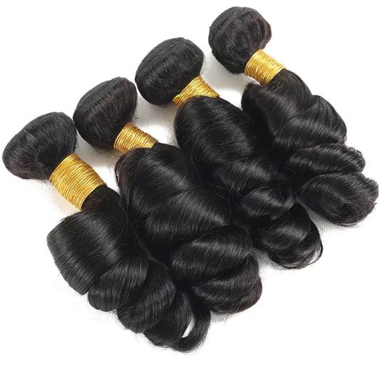 32 Inch Loose Wave Human Hair Bundles Raw Virgin Burmese Hair Weaves 1B Color Wavy Human Hair Extensions Sew Wigs Free Shipping