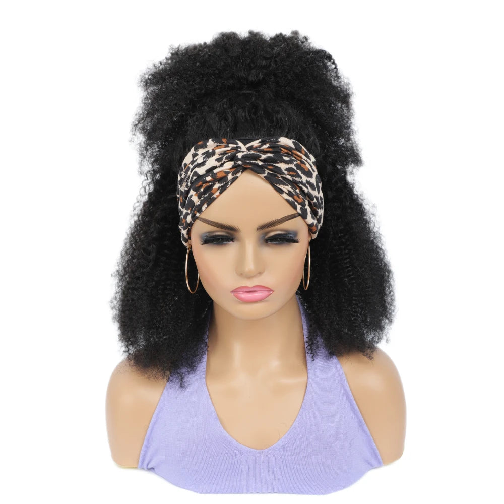 180% Density Afro Kinky Curly Headband Wig Human Hair For Black Women No Glue No Gel Wear Go Brazilian Wigs On Sale Headbands