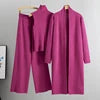 Spring Autumn 3 Piece Women Cardigan Tracksuits Fashion Knitted Pant Set Ladies Vintage Fashion Ladies 3 Piece Set Sweater Suit