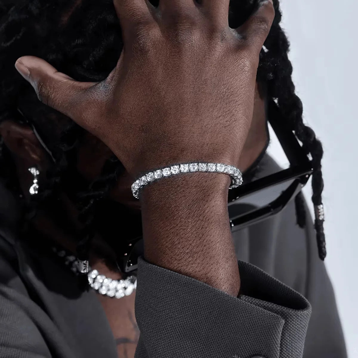 Iced Out 3mm VVS Tennis Bracelet Moissanite 925 Sterling Silver Gold Plated Moissanite Fine Jewelry Men Women Unisex Bracelet