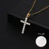 US Local Stock Fast Shipping Cross Pendant High Quality Zircon Gold Plated Stainless Steel Chain Charms Pendants Christian Gift