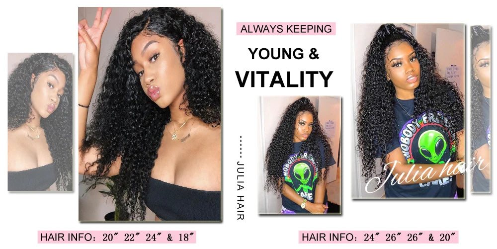 Julia Hair Curly Bundles 1/3 PCS 12A Virgin 100% Human Hair Bundles Brazilian Hair Weave Bundles