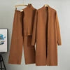 Spring Autumn 3 Piece Women Cardigan Tracksuits Fashion Knitted Pant Set Ladies Vintage Fashion Ladies 3 Piece Set Sweater Suit