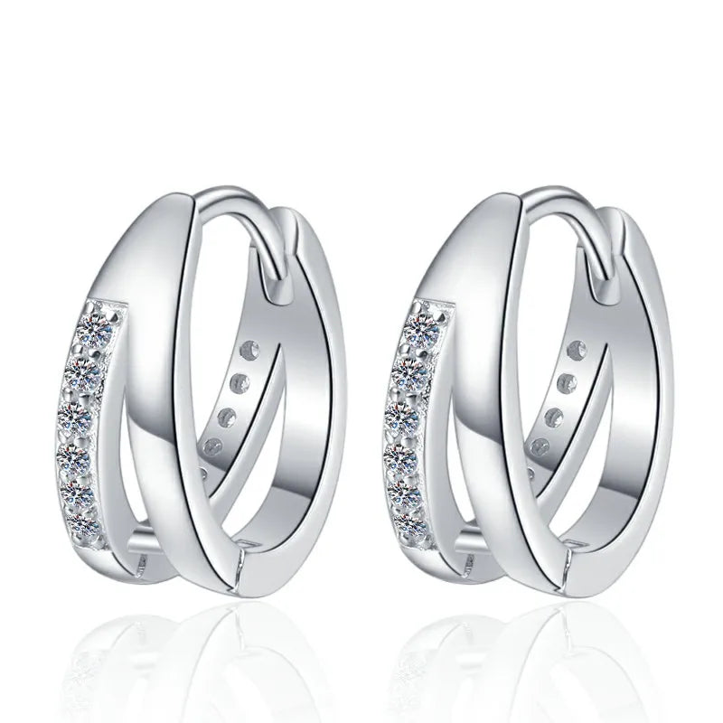 DDP to US Women's S925 Sterling Silver Hoop Earrings Fine VVS1 Full D Color Moissanite Great Gift Idea