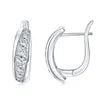 Unique Wedding Jewelry 925 Silver Moissanite 4mm&3mm&2.5mm&2mm U-Shaped Women's Glider Design Hoop Earring for Women