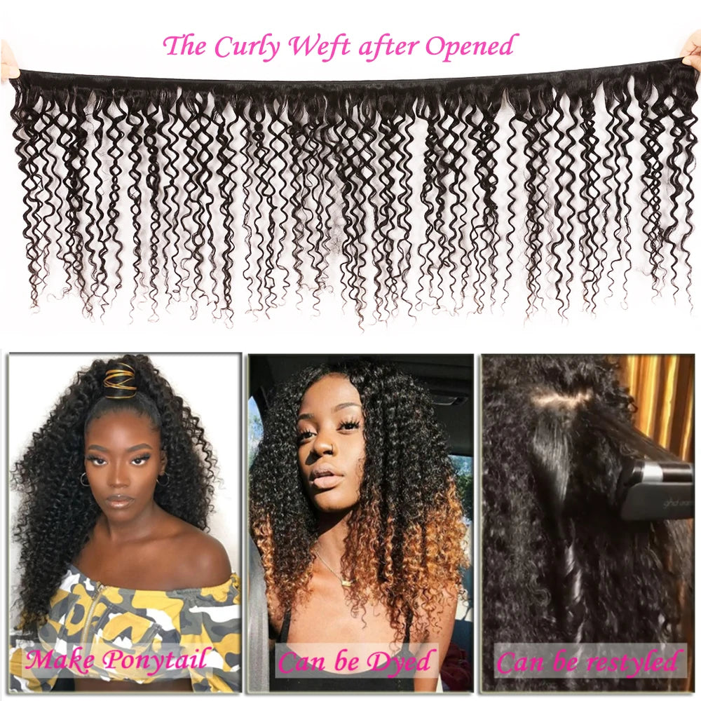 Julia Hair Curly Bundles 1/3 PCS 12A Virgin 100% Human Hair Bundles Brazilian Hair Weave Bundles