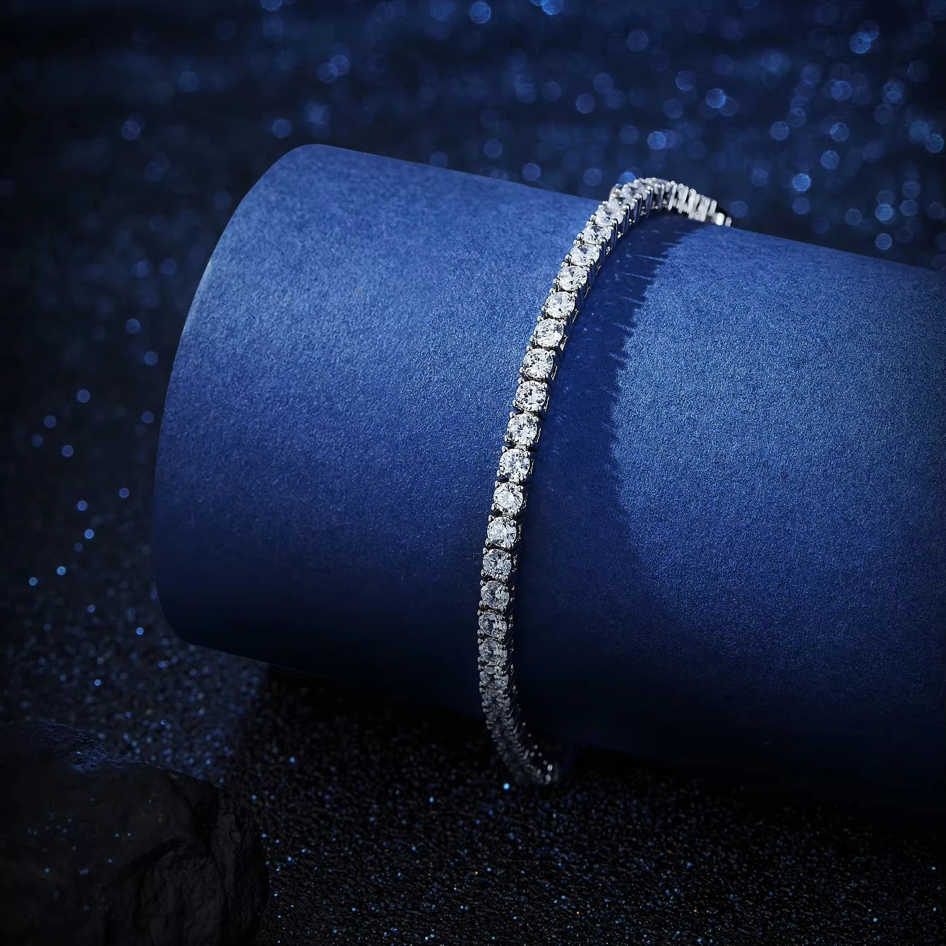 Aivenchy S925 Sterling Silver Rhodium Plated Chain Bracelet Luxury Moissanite Women Tennis Bracelet