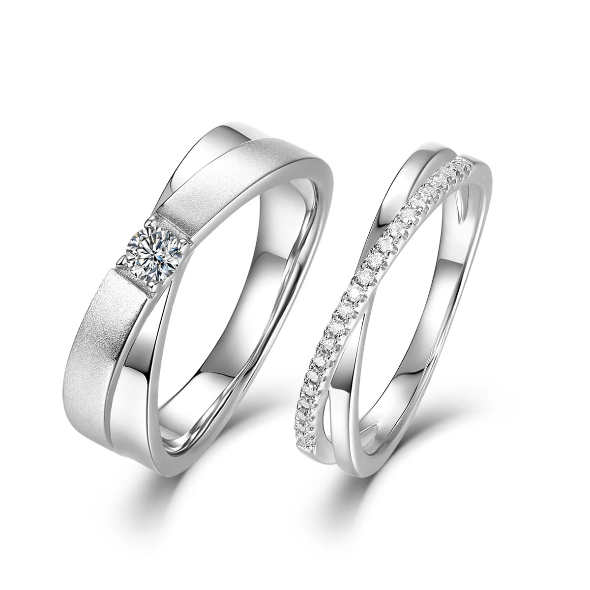 Jewelry Plated Ring for Men Wedding Bands Engagement Rings Couple Set Gold Moissanite D VVS 925 Sterling Silver Hot 0.2 Ct 18K