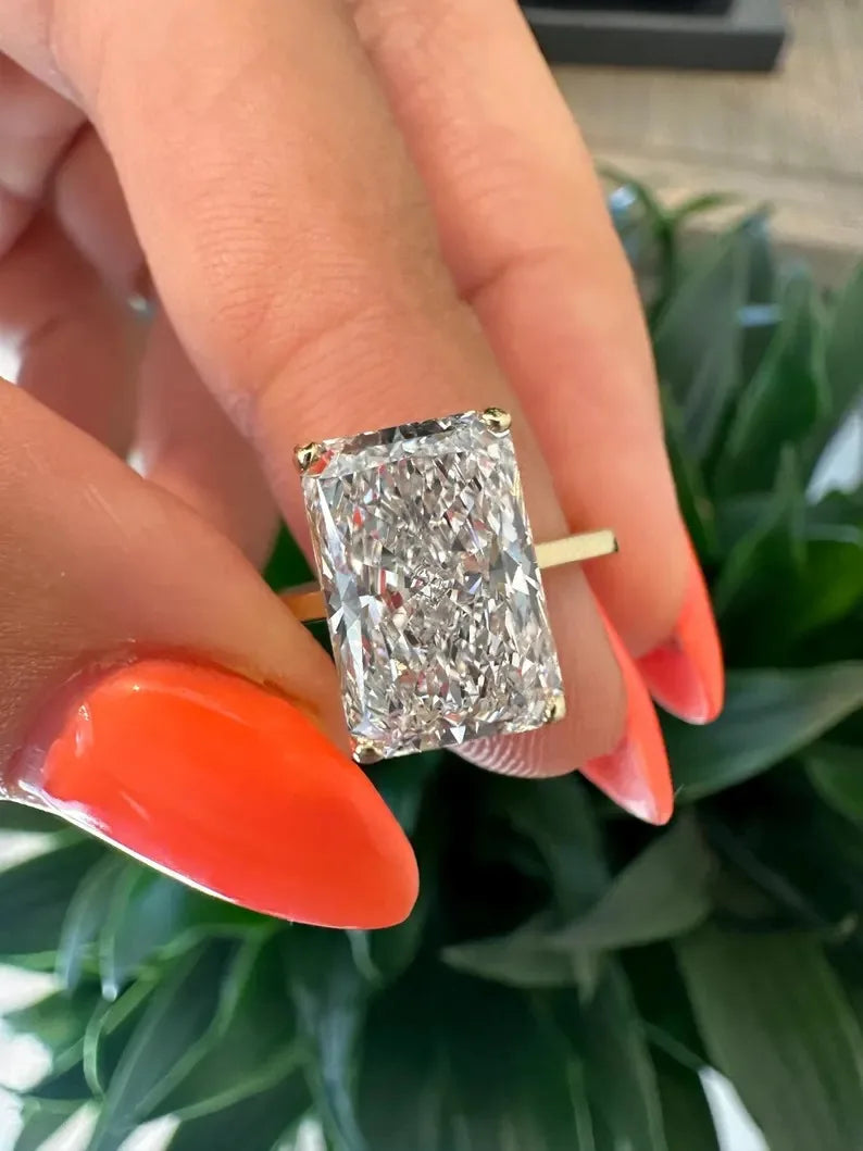 4 Carat Radiant Cut Lab Grown Diamond Engagement Ring IGI Certified Lab Created Diamond Ring