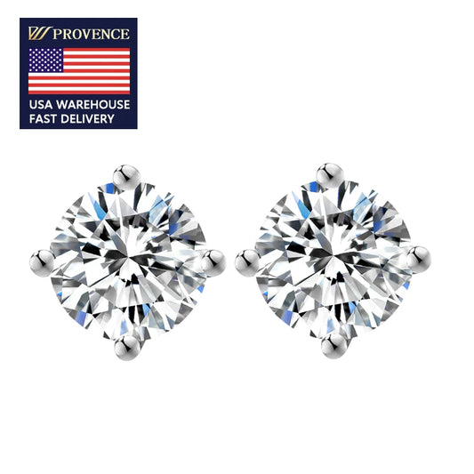 1carat Diamond Stud Earring  925 Silver Plated with 18k Gold Earring Set 6.5mm DEF VVS Moissanite Earring for Ladies' Jewelry