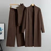 Spring Autumn 3 Piece Women Cardigan Tracksuits Fashion Knitted Pant Set Ladies Vintage Fashion Ladies 3 Piece Set Sweater Suit