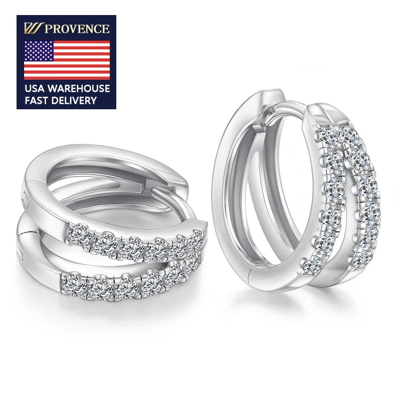 Wholesale Moissanite Hoop Earring 18K Gold Plated 925 Sterling Silver Earring Set DE VVS Diamond for Women Earrings Gift