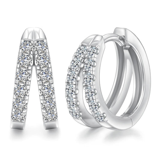 Wholesale Moissanite Hoop Earring 18K Gold Plated 925 Sterling Silver Earring Set DE VVS Diamond for Women Earrings Gift
