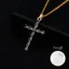 US Local Stock Fast Shipping Cross Pendant High Quality Zircon Gold Plated Stainless Steel Chain Charms Pendants Christian Gift