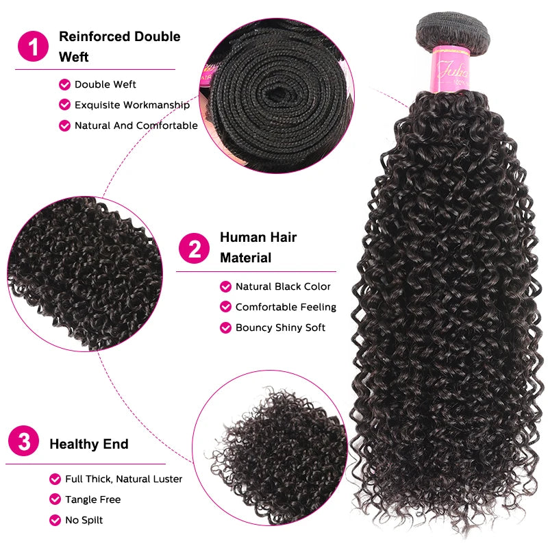 Julia Hair Curly Bundles 1/3 PCS 12A Virgin 100% Human Hair Bundles Brazilian Hair Weave Bundles