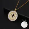 US Local Stock Fast Shipping Cross Pendant High Quality Zircon Gold Plated Stainless Steel Chain Charms Pendants Christian Gift