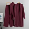 Spring Autumn 3 Piece Women Cardigan Tracksuits Fashion Knitted Pant Set Ladies Vintage Fashion Ladies 3 Piece Set Sweater Suit