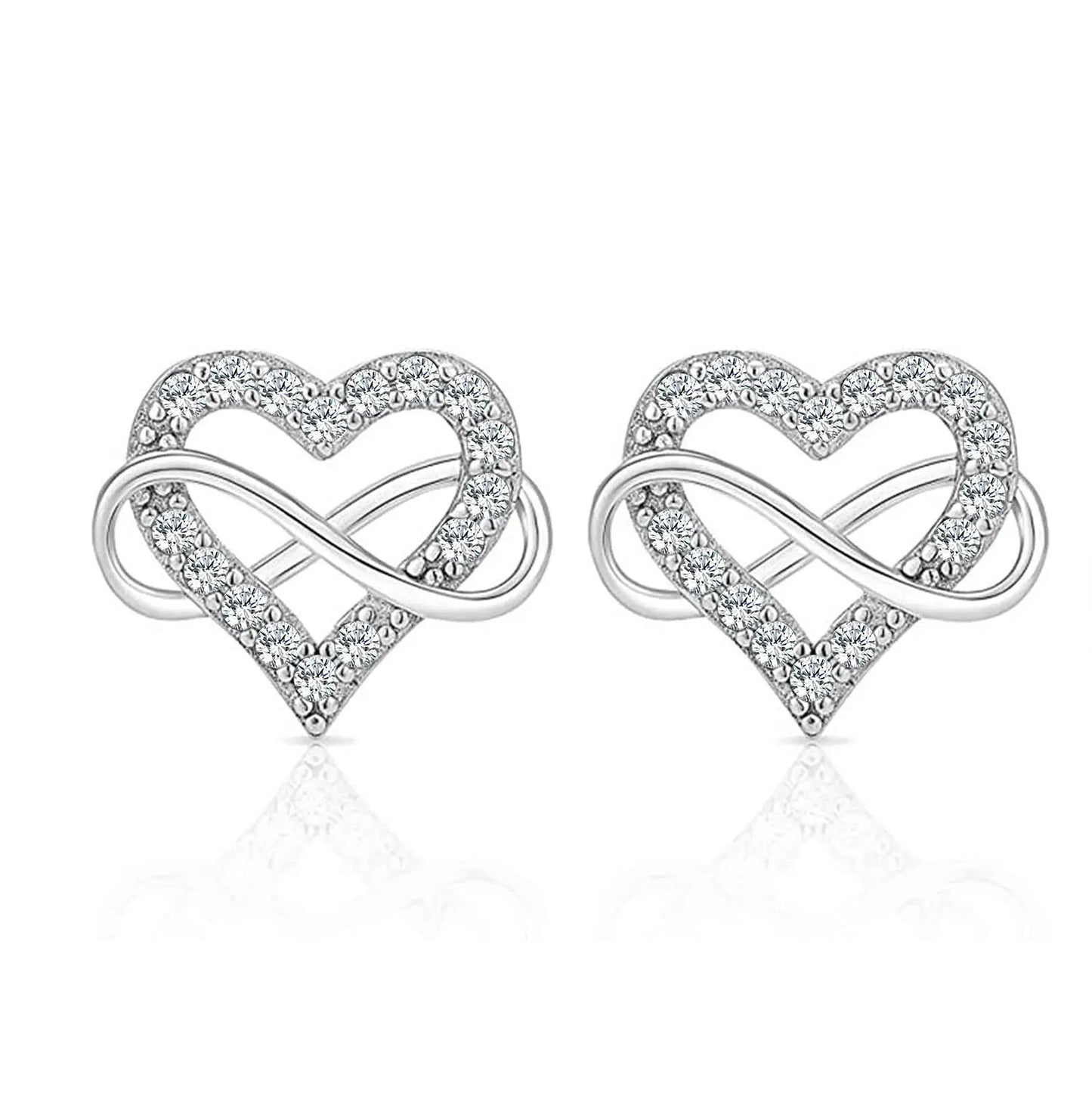 Fine Jewelry Earring 925 Sterling Silver Stud Earrings Heart Design Moissanite Diamond Earring Plating 18k Gold Earrings