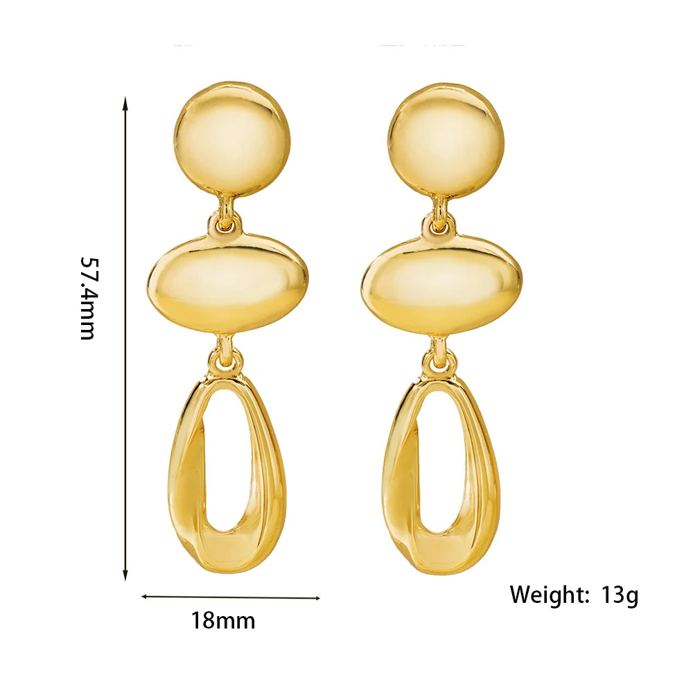 USA Stock New Arrival Trendy Gold Plated Pearl Drop Earrings for Women Minimalist Geometric Hoop Earrings Jewelry