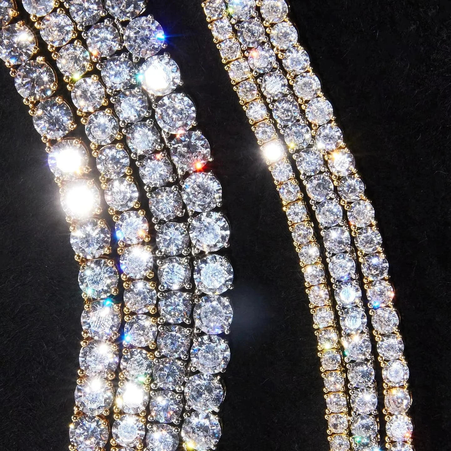Iced Out 3mm VVS Tennis Bracelet Moissanite 925 Sterling Silver Gold Plated Moissanite Fine Jewelry Men Women Unisex Bracelet