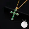 US Local Stock Fast Shipping Cross Pendant High Quality Zircon Gold Plated Stainless Steel Chain Charms Pendants Christian Gift