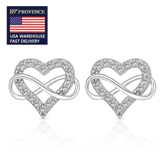 Fine Jewelry Earring 925 Sterling Silver Stud Earrings Heart Design Moissanite Diamond Earring Plating 18k Gold Earrings