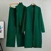 Spring Autumn 3 Piece Women Cardigan Tracksuits Fashion Knitted Pant Set Ladies Vintage Fashion Ladies 3 Piece Set Sweater Suit