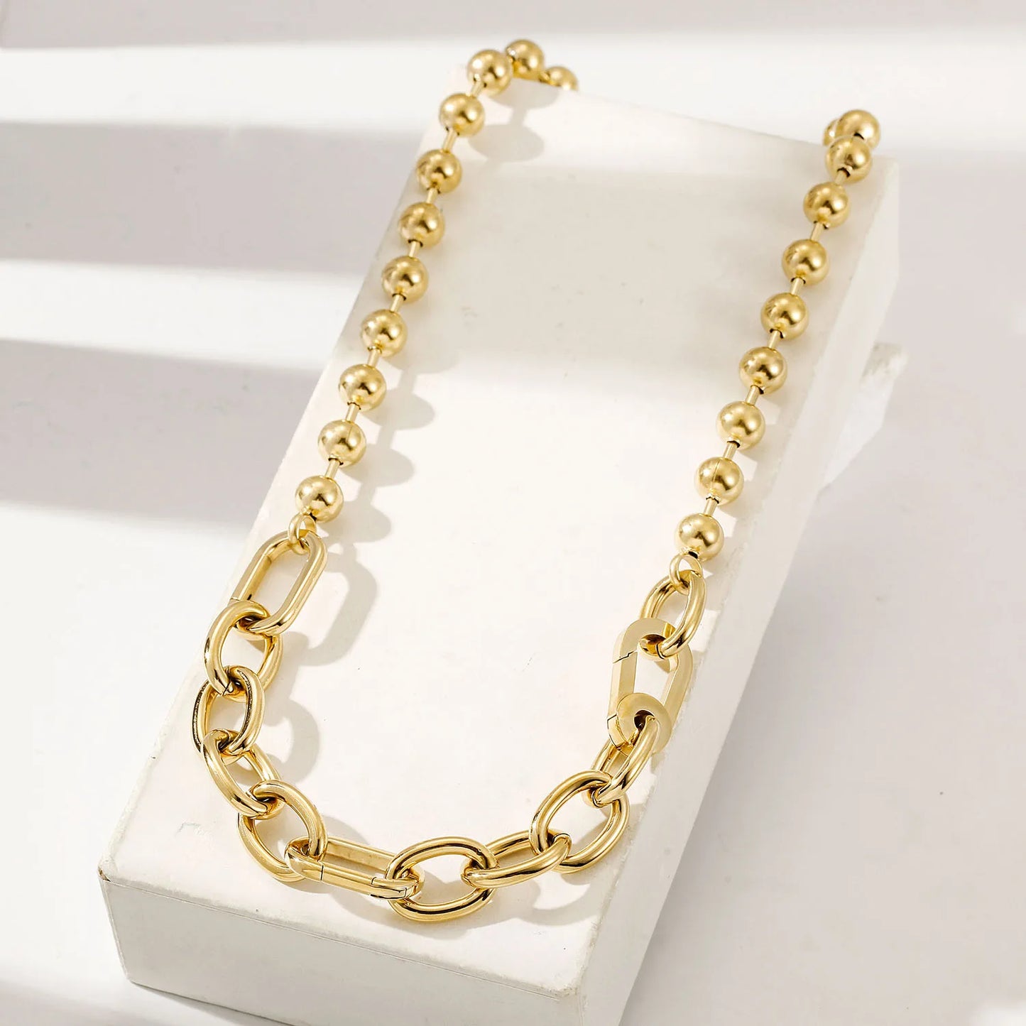 Unisex 18K Gold Plated Stainless Steel Necklace Classic Butterfly Shape Link Chain with Diamond Main Stone