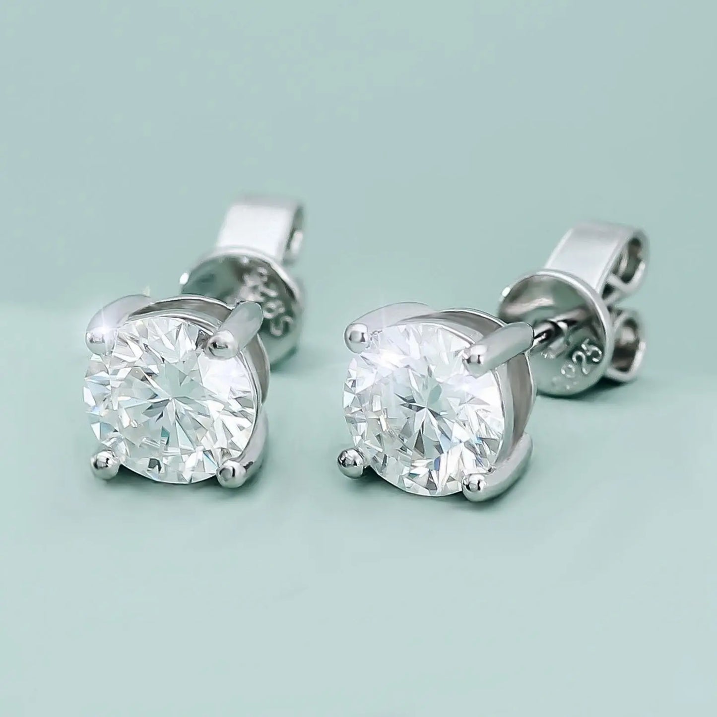 1carat Diamond Stud Earring  925 Silver Plated with 18k Gold Earring Set 6.5mm DEF VVS Moissanite Earring for Ladies' Jewelry