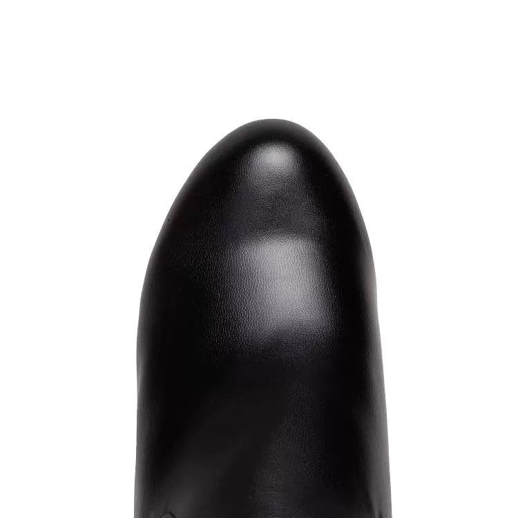 Knee-high PU heel boots