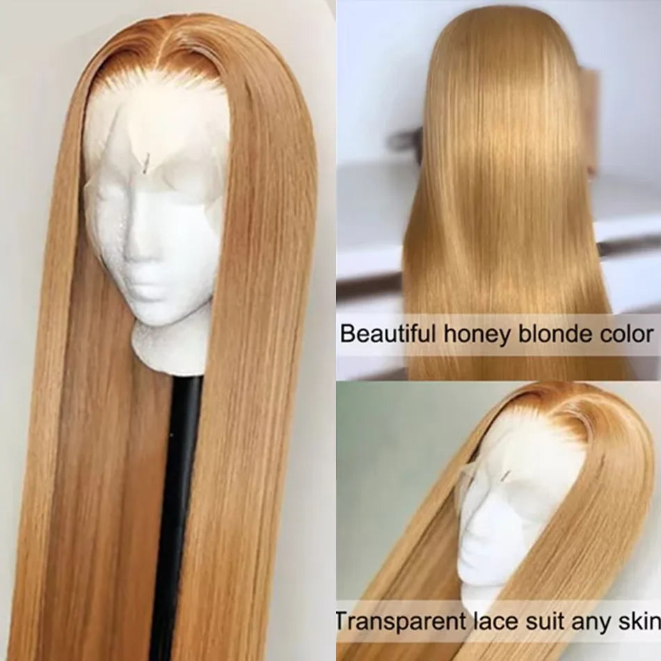 27 Honey Blonde Body Wave Human Hair Wig 13x6 Hd Lace Frontal Wig Color Human Hair 200 Density Colored Preplucked Brazilian Wigs