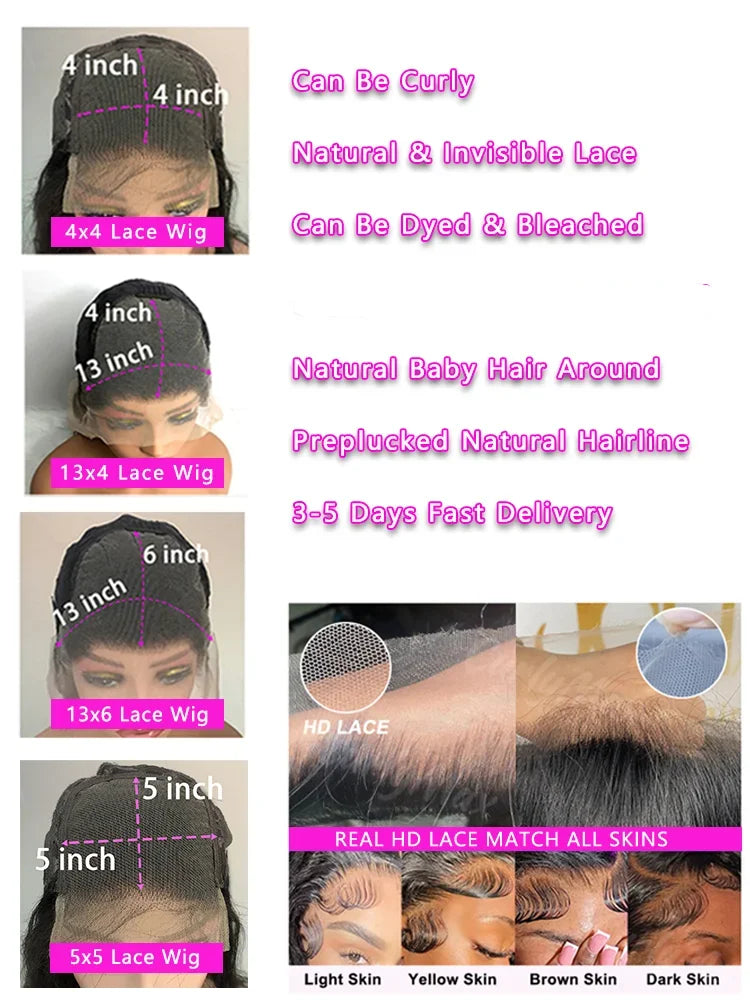13x6 HD Lace Front Wig Human Hair Wig 30 Inch 13x4 Lace Frontal Wig Chocolate Brown Colored Brazilian Body Wave Human Hair Wigs 