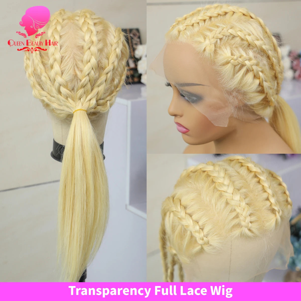 13x6 360 Lace Wig Human Hair Pre Plucked 613 Blonde Colored Lace Front Wigs Bone Straight Ponytail Human Hair Lace Frontal Wig