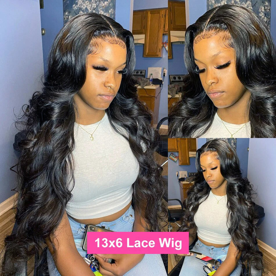 360 Full Lace Wig Body Wave Lace Front Wig 13X6 Human Hair 13X4 Hd Lace Frontal Wig 30 40 Inch Brazilian Pre Plucked Black Wigs