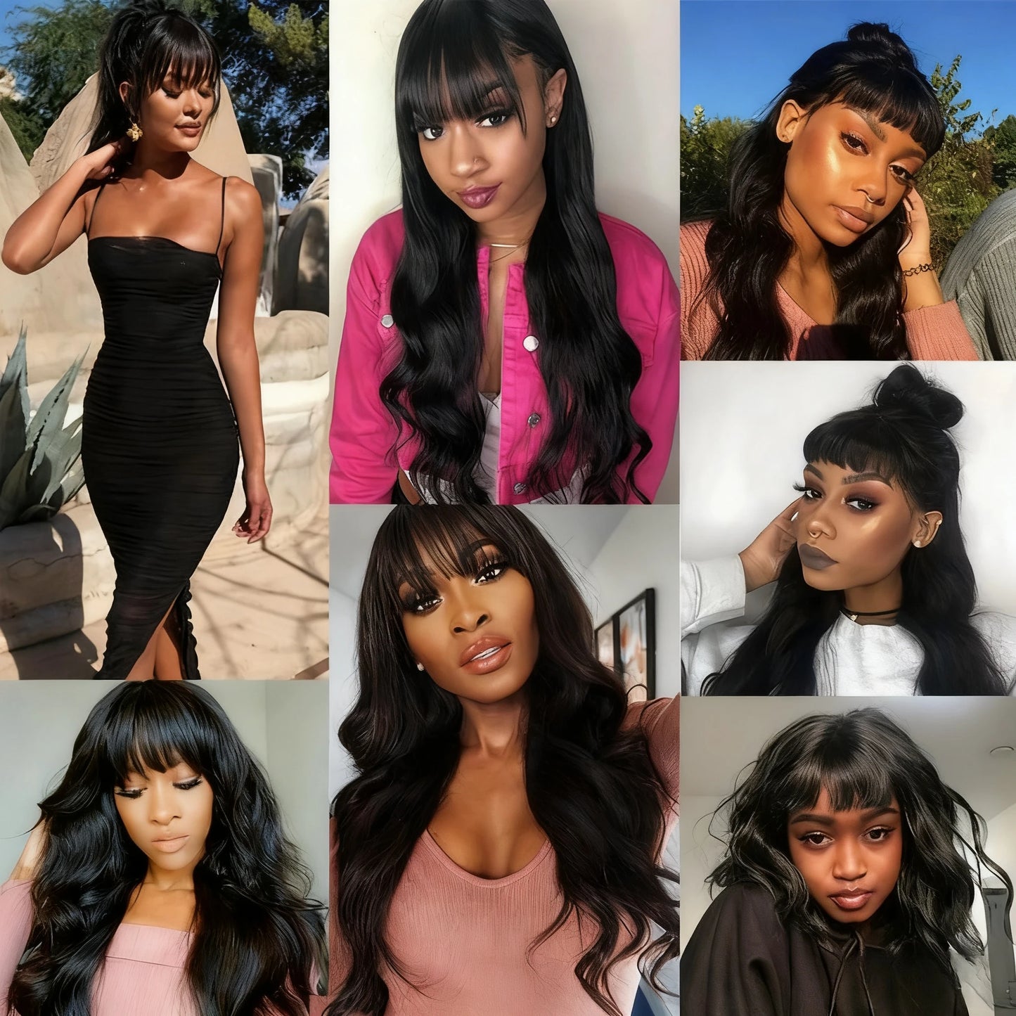 Middle Part Body Wave Human Hair Wig With Bangs for Black Women 3x1 Lace Wigs 230 Density Brazilian 30 36 Inch Wigs for Women