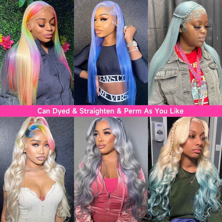 13x6 360 Lace Wig Human Hair Pre Plucked 613 Blonde Colored Lace Front Wigs Bone Straight Ponytail Human Hair Lace Frontal Wig