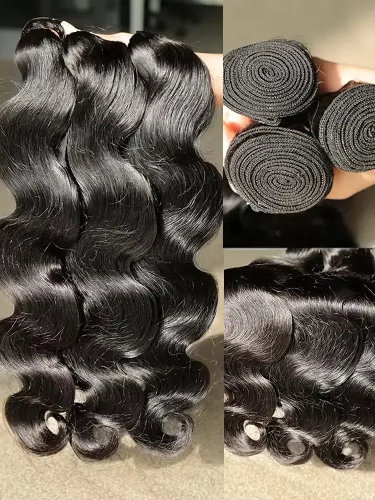 Brazilian Human Hair Bundles Body Wave 3 4 Bundles 30 Inch Raw Virgin Remy Hair Extensions For Women Sew In Quick Weave Bundle