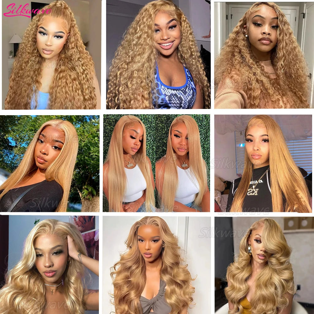 27 Honey Blonde Body Wave Human Hair Wig 13x6 Hd Lace Frontal Wig Color Human Hair 200 Density Colored Preplucked Brazilian Wigs