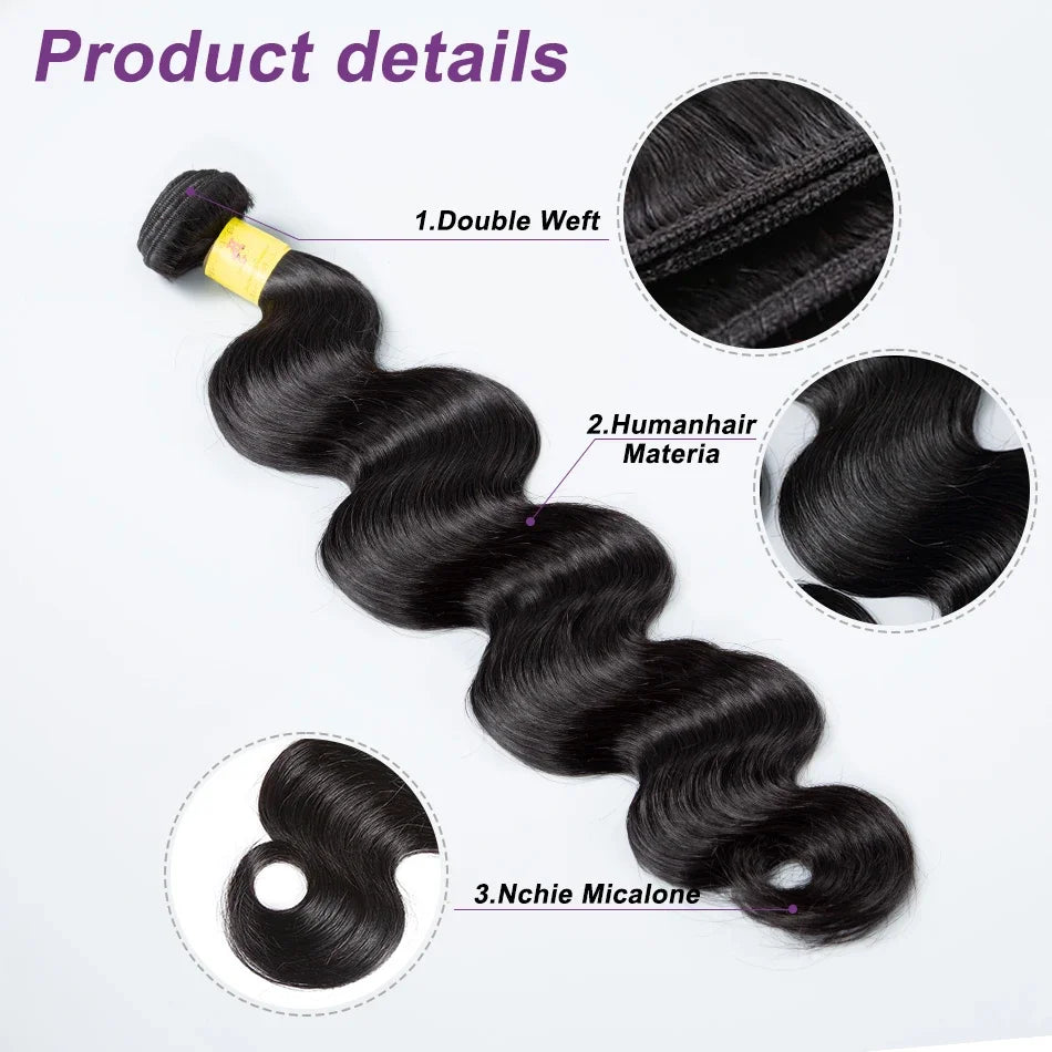 Linktowig Body Wave Bundles Human Hair 30 Inch Water Wave Human Hair Bundles Brazilian Raw Hair Bundles Human Hair Extensions