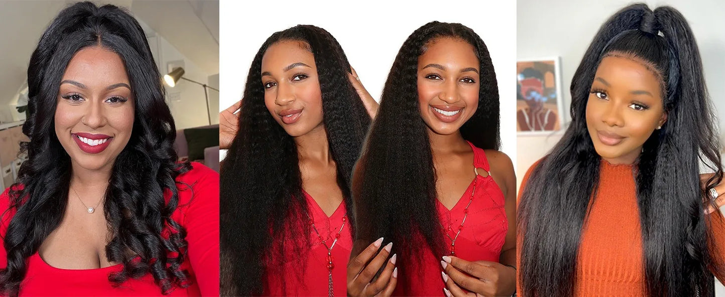 Kinky Straight Feather Crochet 100% Human Hair Extension Pre Separated Knotless Crochet Hair Bundles For Reusable Boho Braids
