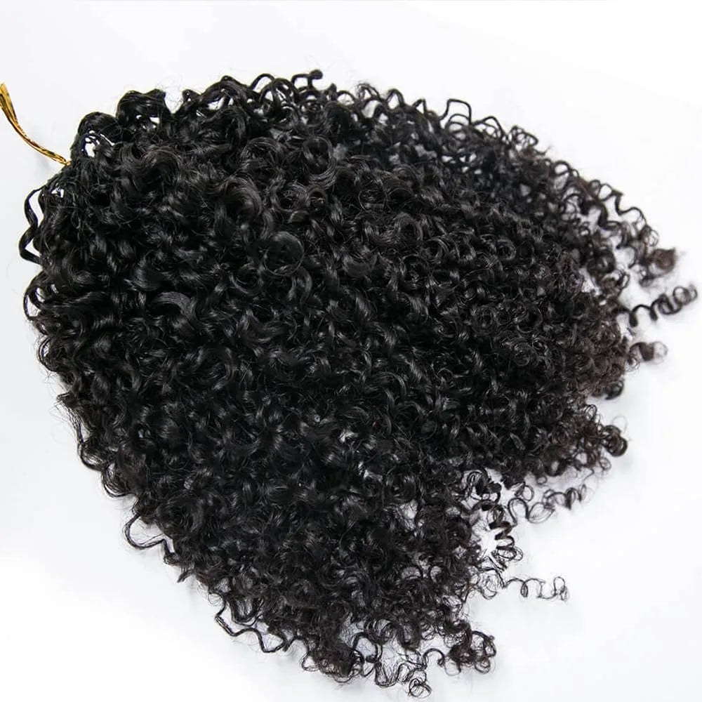 12A Small Spirals Curly Crochet Human Hair Extensions Deep Pixie Curls Crochet Hair Pre Separated Knotless Miracle Knot Braids