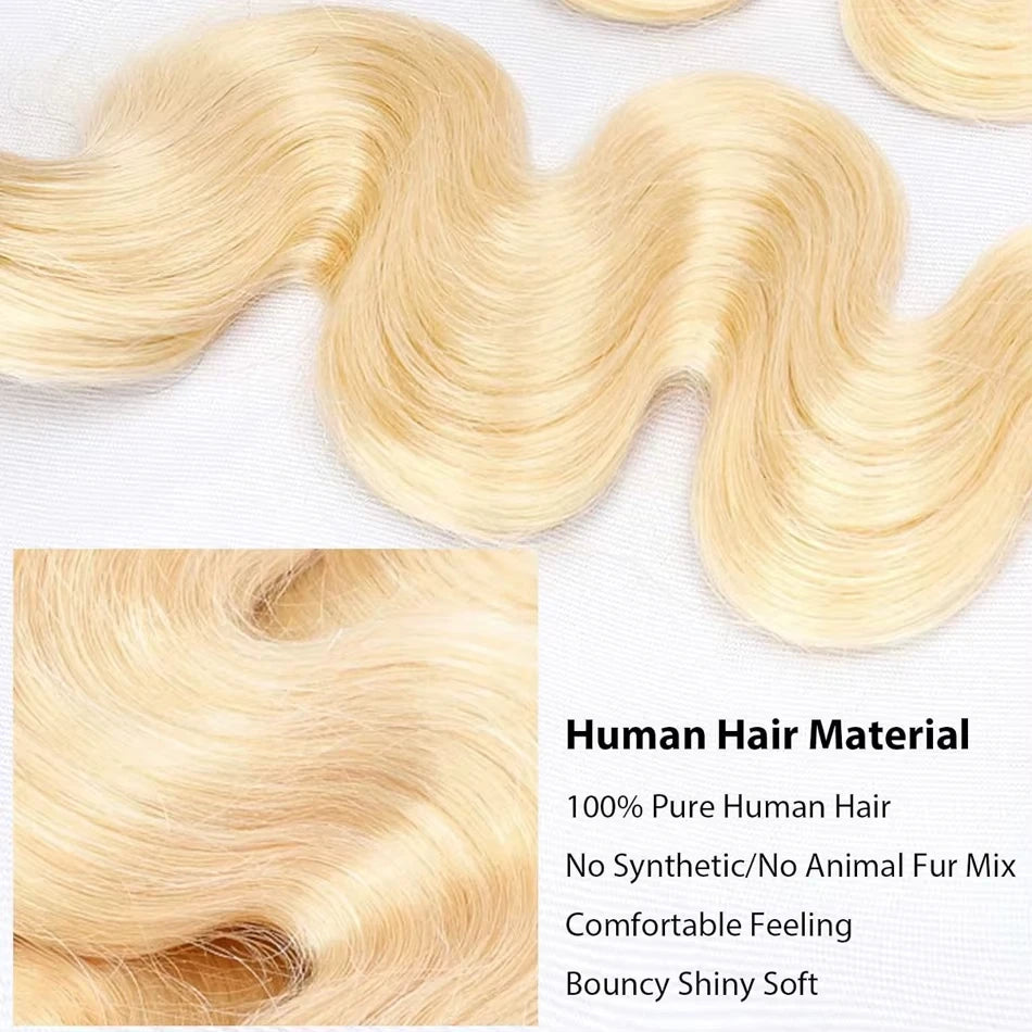 16A Blonde 613 Body Wave Human Hair Bundles 100% Unprocessed Brazilian Remy Hair 30 40 Inch raw hair bundles Weave Extension