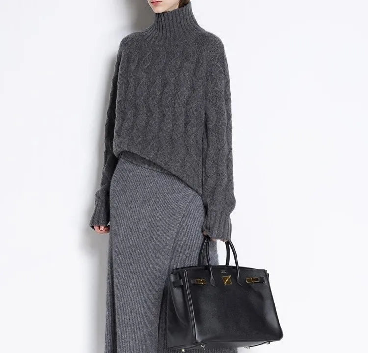 Ms Audrey's House Turtleneck Knit Sweater